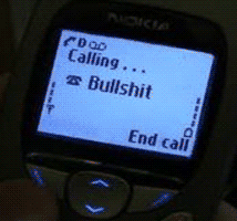 Literally calling bullshit on a cell phone